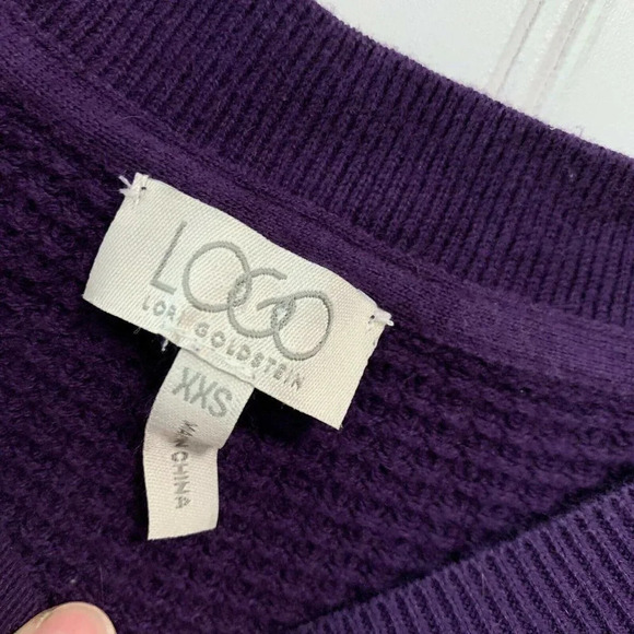 LOGO Cotton Cashmere Waffle Sweater With Tulle Hem - Picture 4 of 5